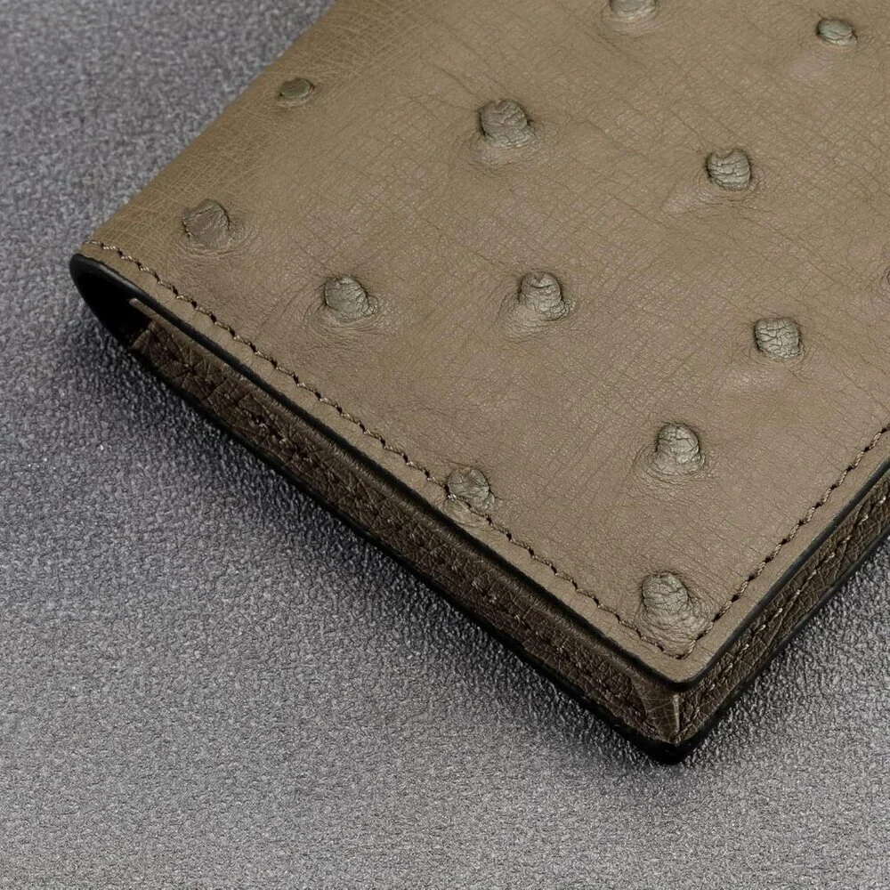 Women's Elephant Gray Classy Matte Genuine Leather Wallets Credit Card Holder